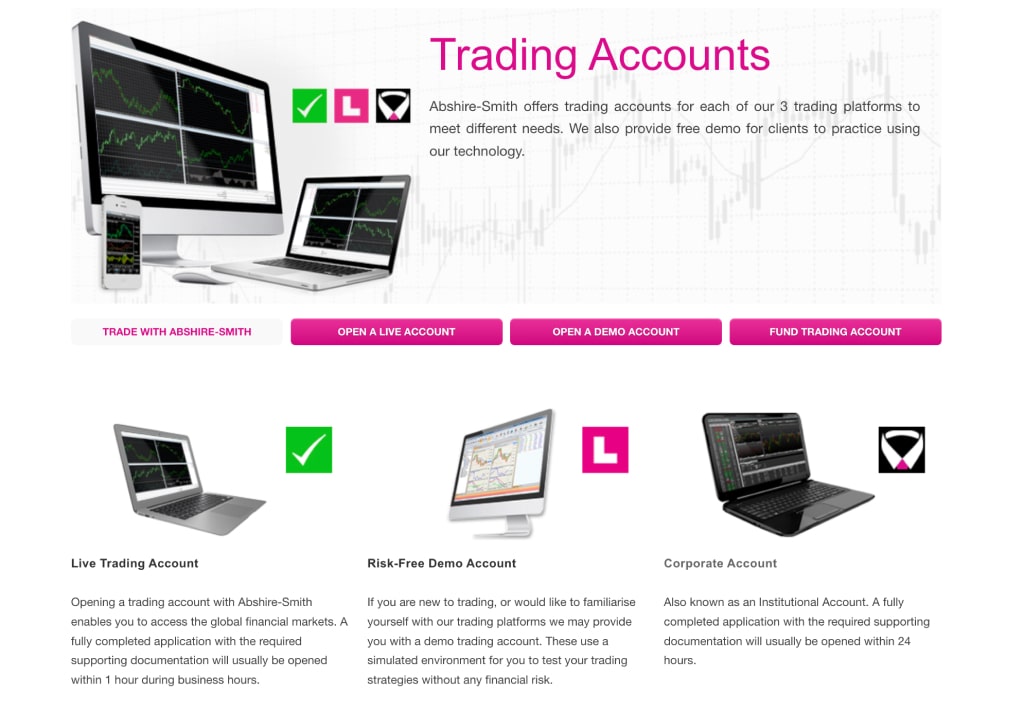 Abshire Smith Trading Account Types